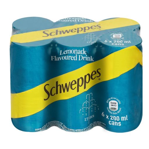 SCHWEPPES LEMONADE CAN 200ML x 6