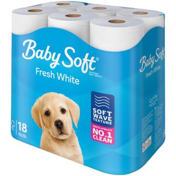 BABY SOFT T/PAPER WHITE 2PLY