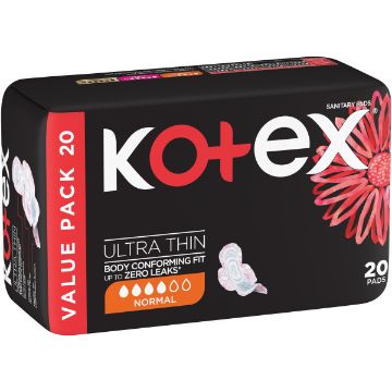 KOTEX PADS U/THIN  BLK NORM DUO WING