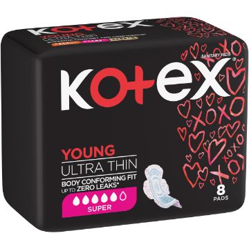 KOTEX PADS YOUNG ULT THIN  SPR+WNGS