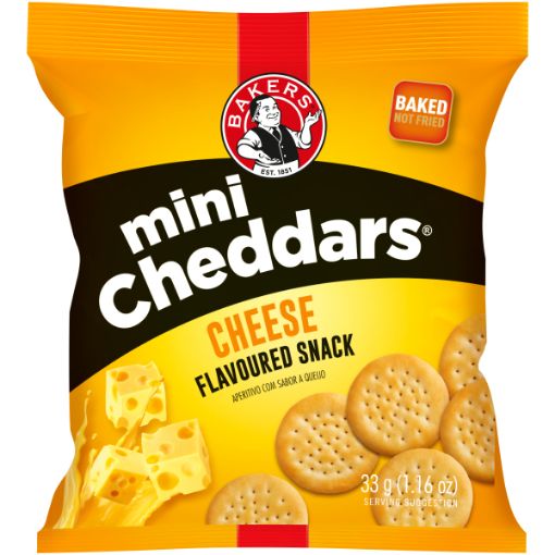 BAKERS BISCUITS MINI CHEDDAR CHEESE 33G