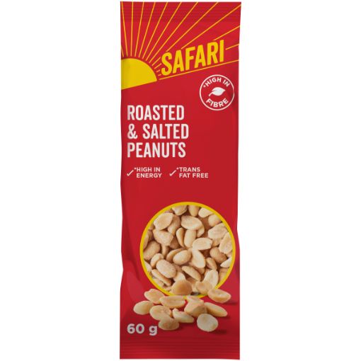 SAFARI PEANUTS ROASTED AND SALTED 60G