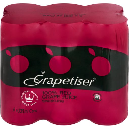 GRAPETISER 100% P/SPARK JC R/GRAPE 330ML x 6