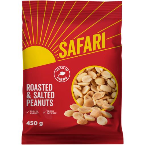 SAFARI PEANUTS ROASTED & SALTED 450G