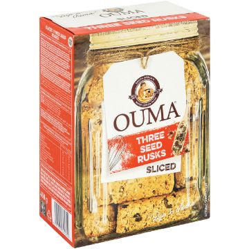 OUMA RUSKS SLICED THREE SEED 450G