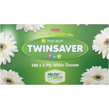 TWINSAVER FACIAL TISSUE WHITE