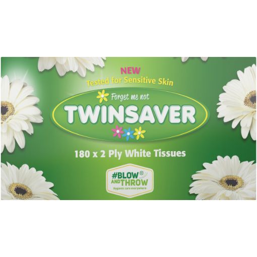 TWINSAVER FACIAL TISSUE WHITE