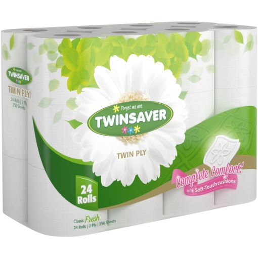 TWINSAVER TOILET PAPER 2PLY WHITE