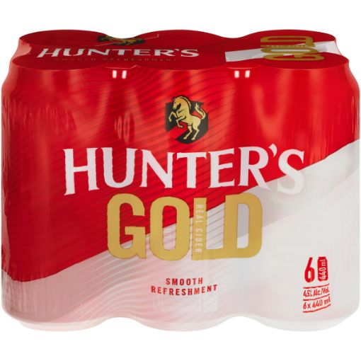 HUNTERS GOLD CAN 440ML x 6