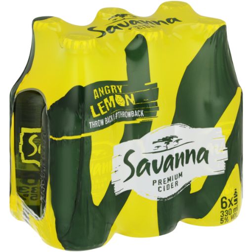 SAVANNA DRY ANGRY LEMON NRB 330ML x 6