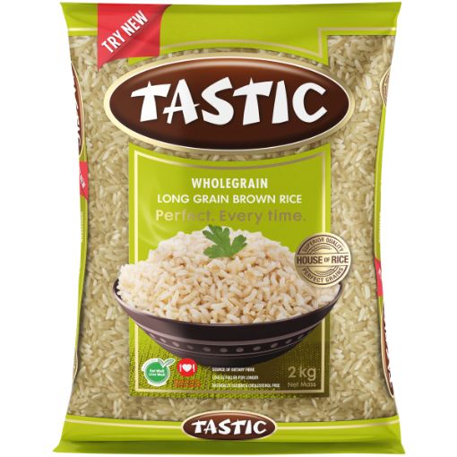 TASTIC RICE LONG GRAIN BROWN  W/GRAIN 2KG