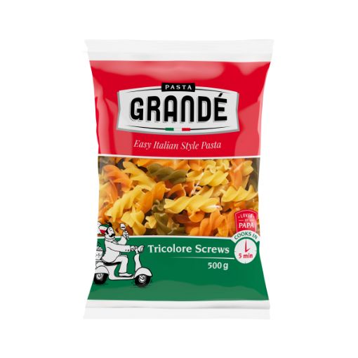 PASTA GRANDE SCREWS TRI COLOUR 500G