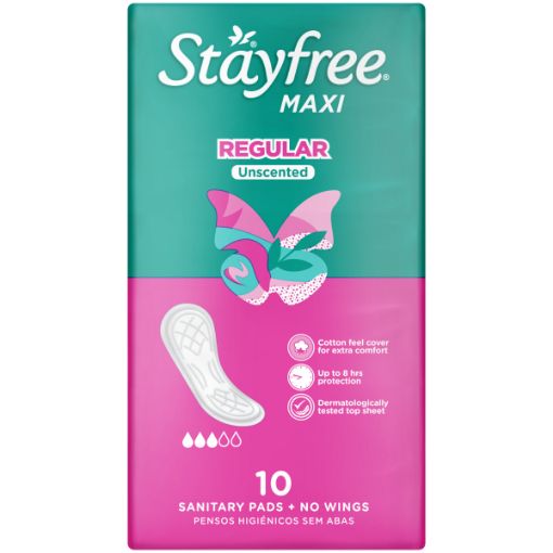 STAYFREE PADS MAXI THICK NO WING UNSCENT
