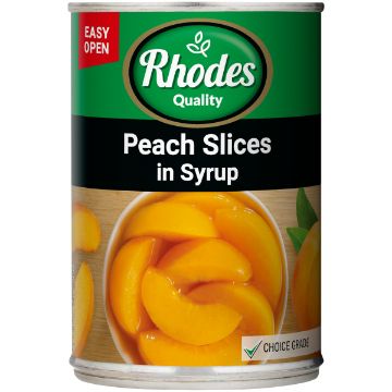 RHODES PEACH SLICES IN SYRUP 410G