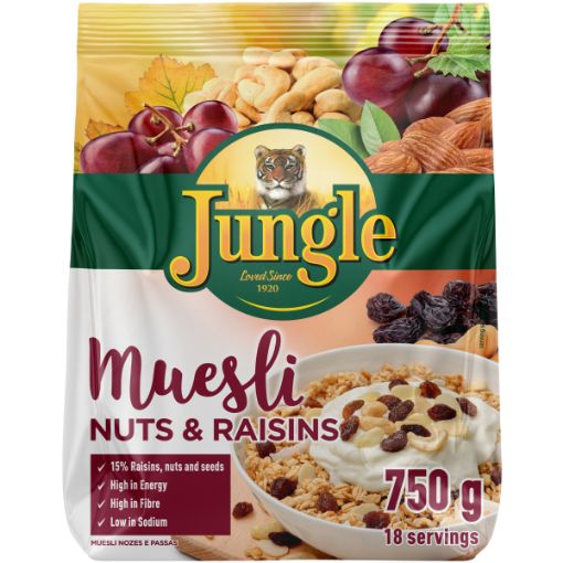 JUNGLE MUESLI NUTS&RAISINS 750G