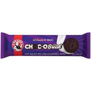 BAKERS CHOC O BREAK BISCUIT 125G
