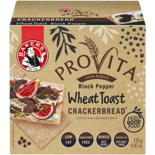 BAKERS CRACKERBREAD BLACK PEPPR 125G