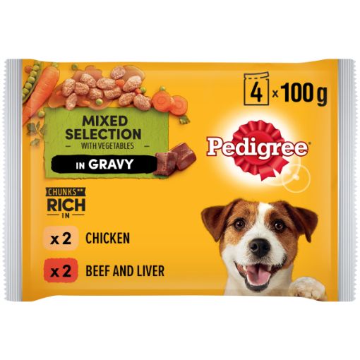 PEDIGREE DOG FOOD MULTIPK CHIC&BEEF IN GRAVY