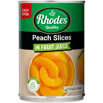 RHODES PEACH SLICES JUICE 410G