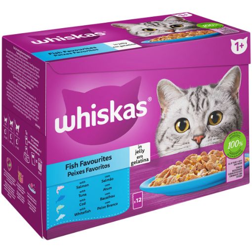 WHISKAS CAT FOOD MULTIPK C/F FISH IN JELL