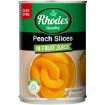RHODES PEACH SLICES JUICE 410G