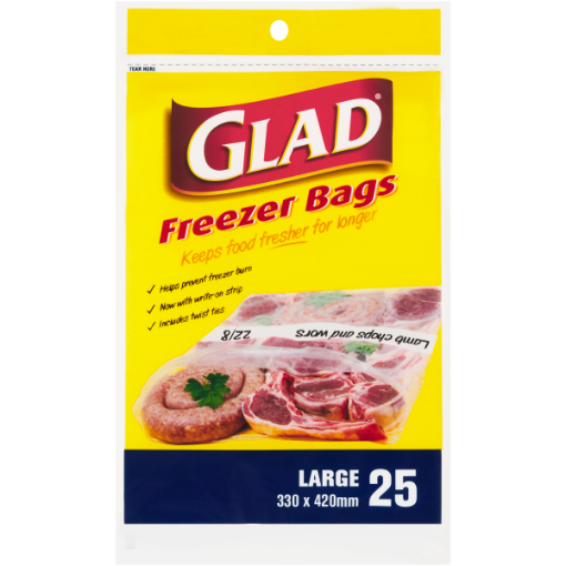 GLAD FREEZER BAGS LARGE  1 x 25`S