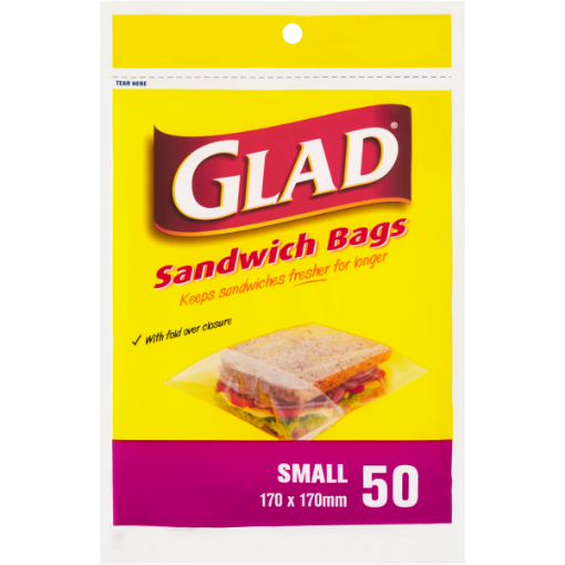 GLAD SANDWICH BAGS SMALL  1 x 50`S