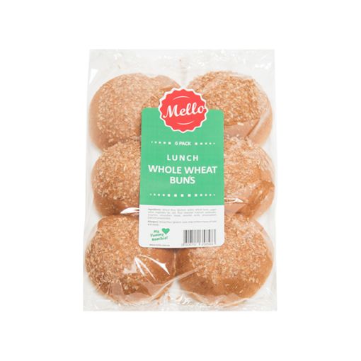 MELLO H/BUNS LUNCH WHOLE WHT BUNS  1 x 6`S