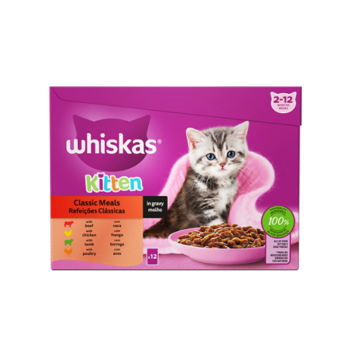 WHISKAS CAT FOOD MULTIPACK C/F MEAT IN GR  1 x EACH