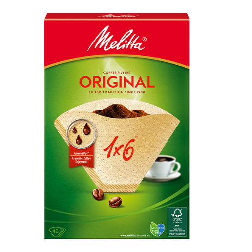 MELITTA COFFEE FILTER BAGS 1X6  1 x 40`S