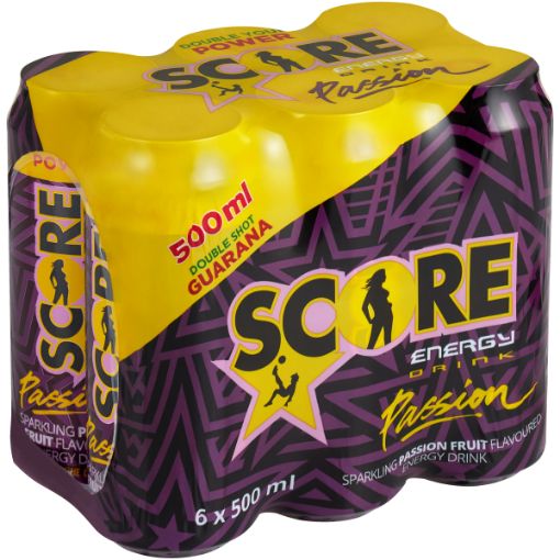 SCORE ENERGY DRINK PASSION  6 x 500ML x 6