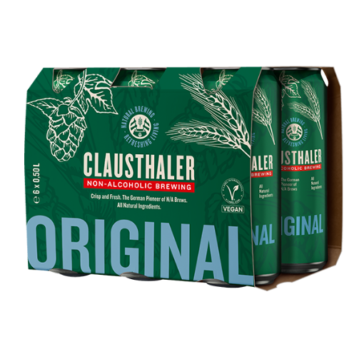 CLAUSTHALER ALCOHOL FREE BEER  6 x 500ML x 6